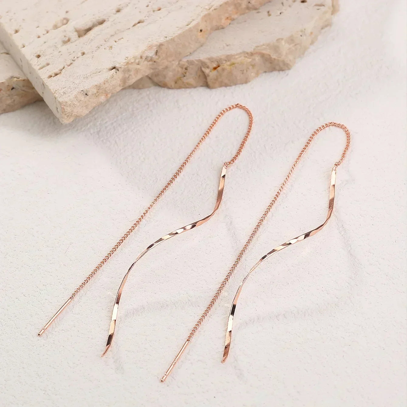 Talia | Long Earrings with Wavy Design