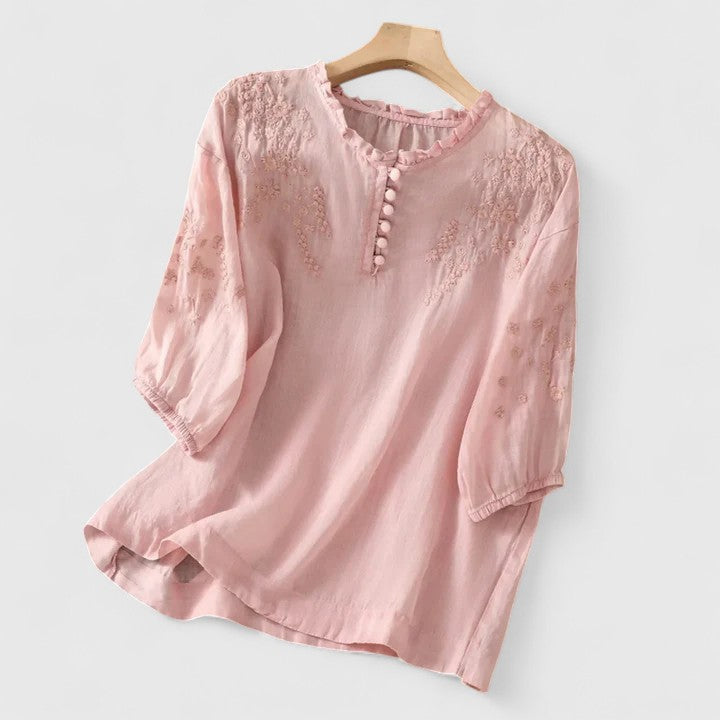 Talia | Elegant Button-Front Blouse