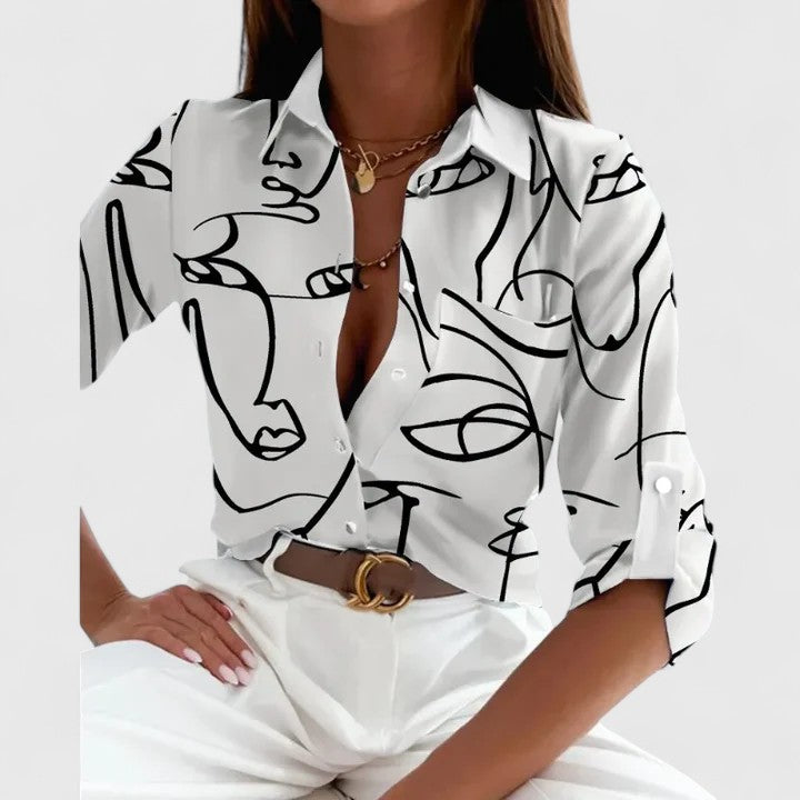 Talia | Elegant Long Sleeve Blouse