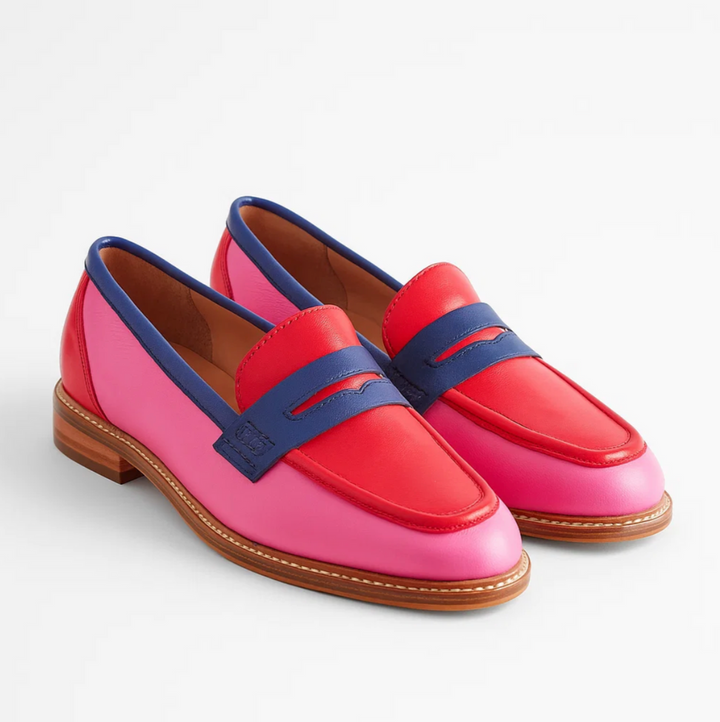 Talia | Black loafers with colourful details