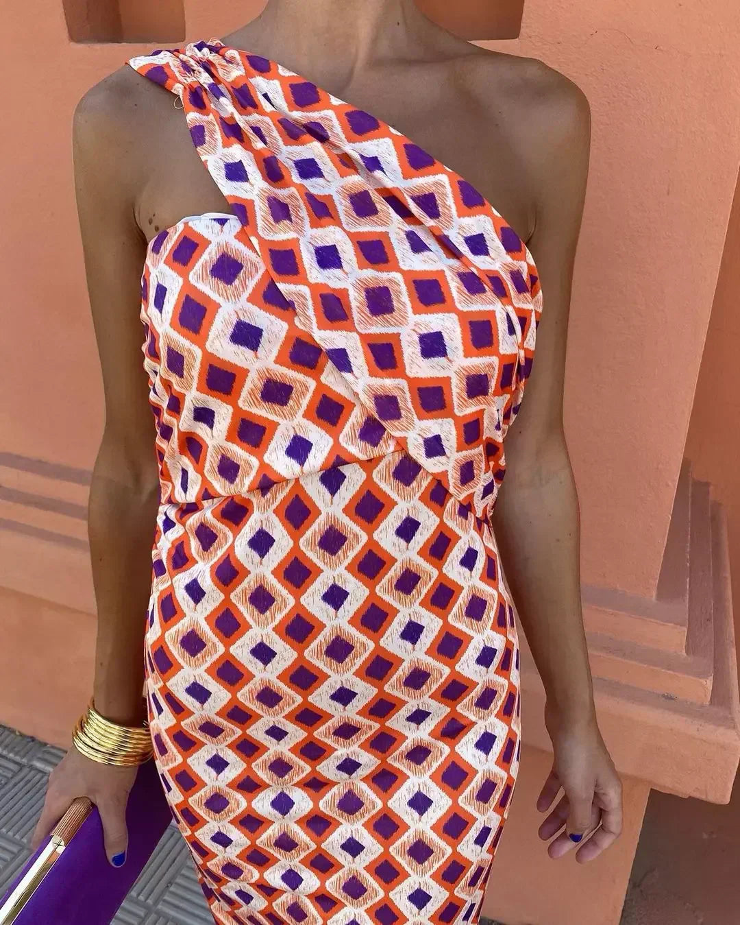 Talia | Kaeloria Oceanfall Off-Shoulder Midi Dress