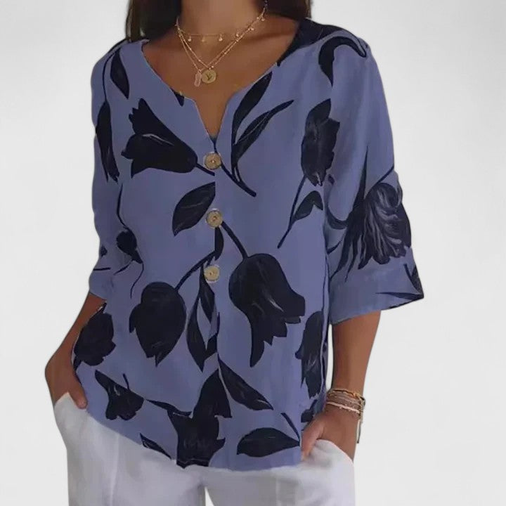 Talia | Elegant Floral Print Blouse