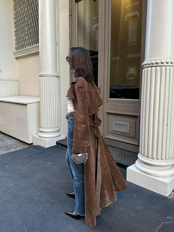 Talia | Suede Trench Coat