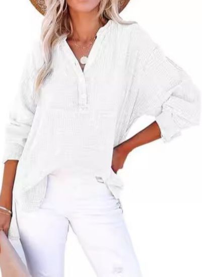 Talia | Chic V-Neck Shirt with Tailored Elegance