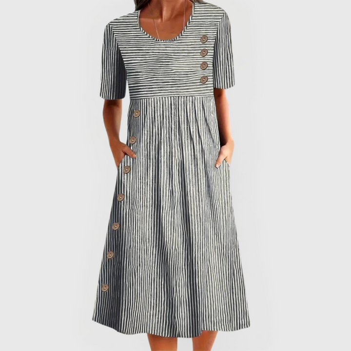 Talia | Striped Midi Dress