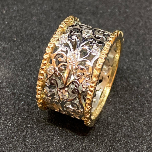 Retro Ivy Zirconia Ring