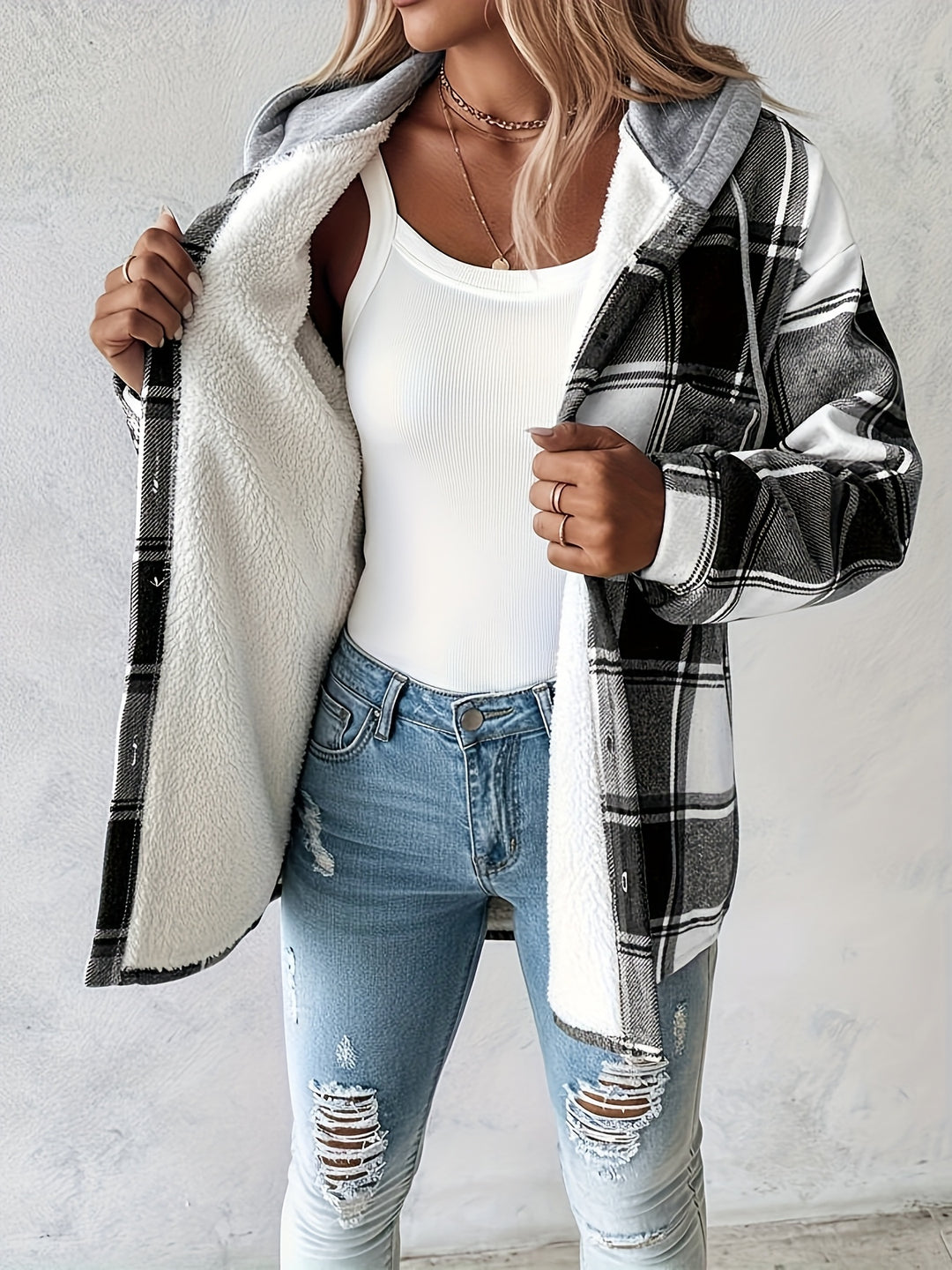 Talia | Cozy Plaid Hoodie
