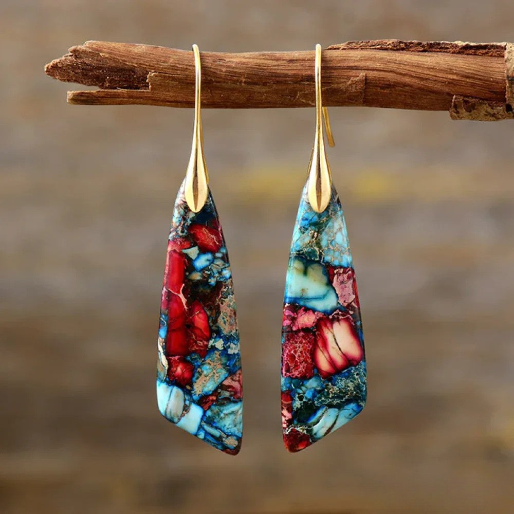 Talia | Retro Colorful Stone Earrings