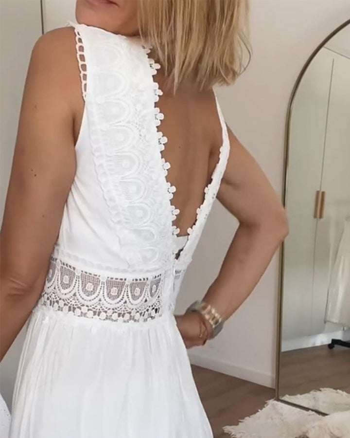 Talia | Clover White Lace Dress