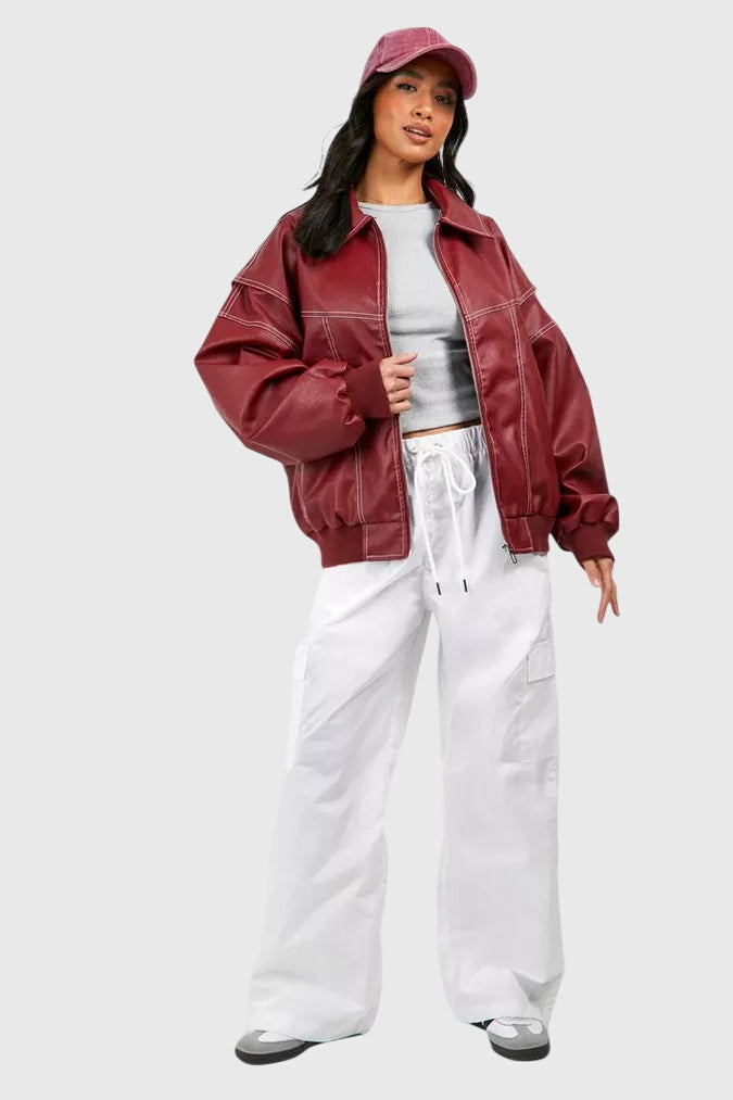 Talia | Oversized Leather Jacket