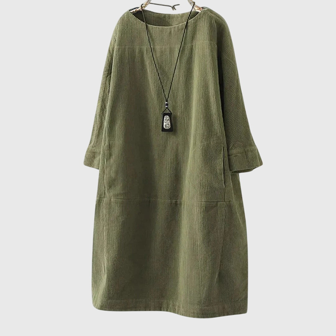 Talia | Relaxed Corduroy Midi Dress
