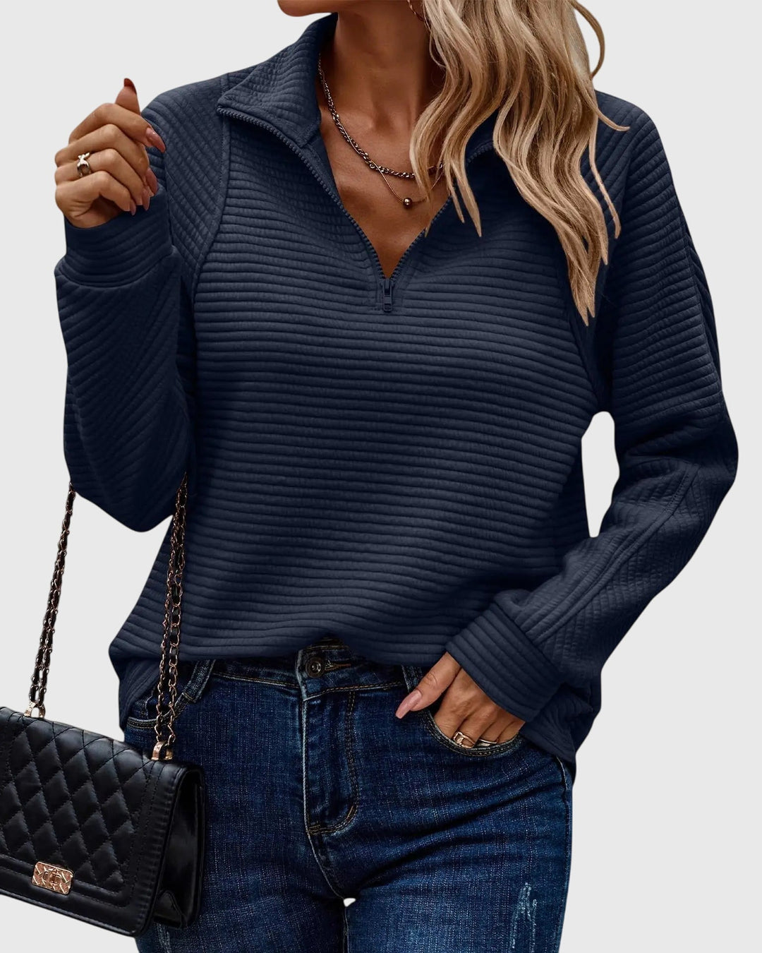 Talia | Elegant Half-Zip Sweater