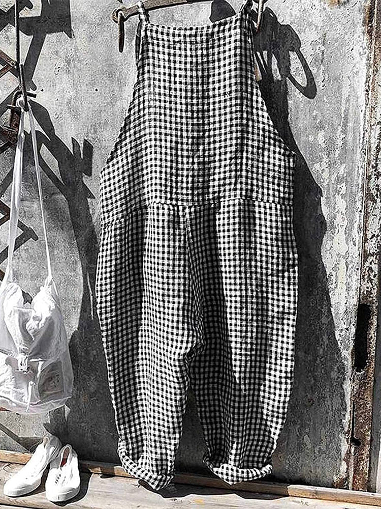 Talia | Striped Overall in Linen and Cotton