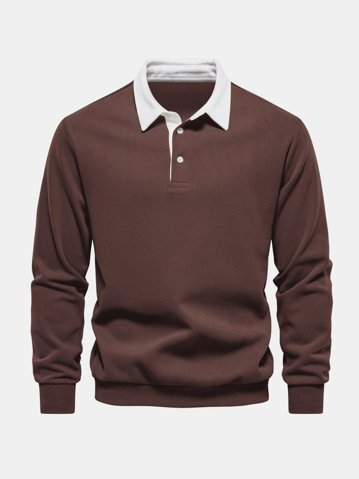 Talia | Men's Polo Collar Long Sleeve Sweatshirt