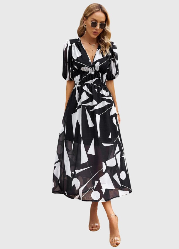 Talia | Flattering Floral Midi Dress