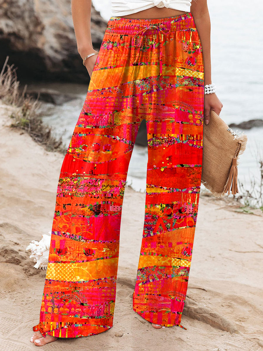 Talia | Vintage Art Print Casual Cotton and Linen