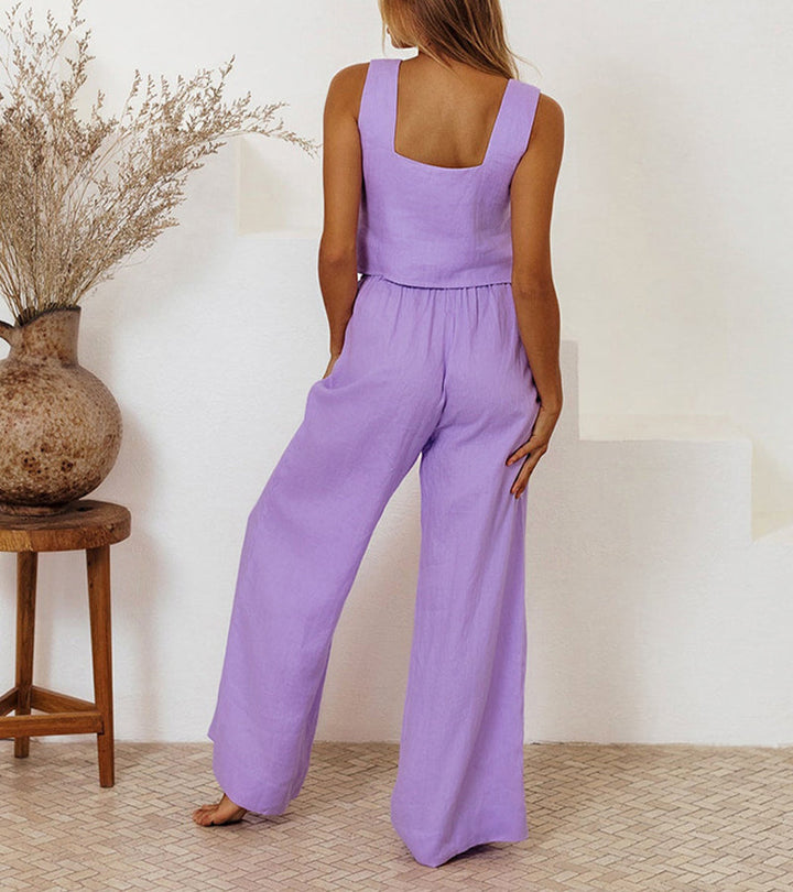 Talia | Luxe Minimalist Top & Wide-Leg Pants Set