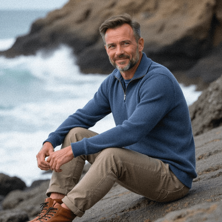 Talia | Knitted Zip Sweater for Men