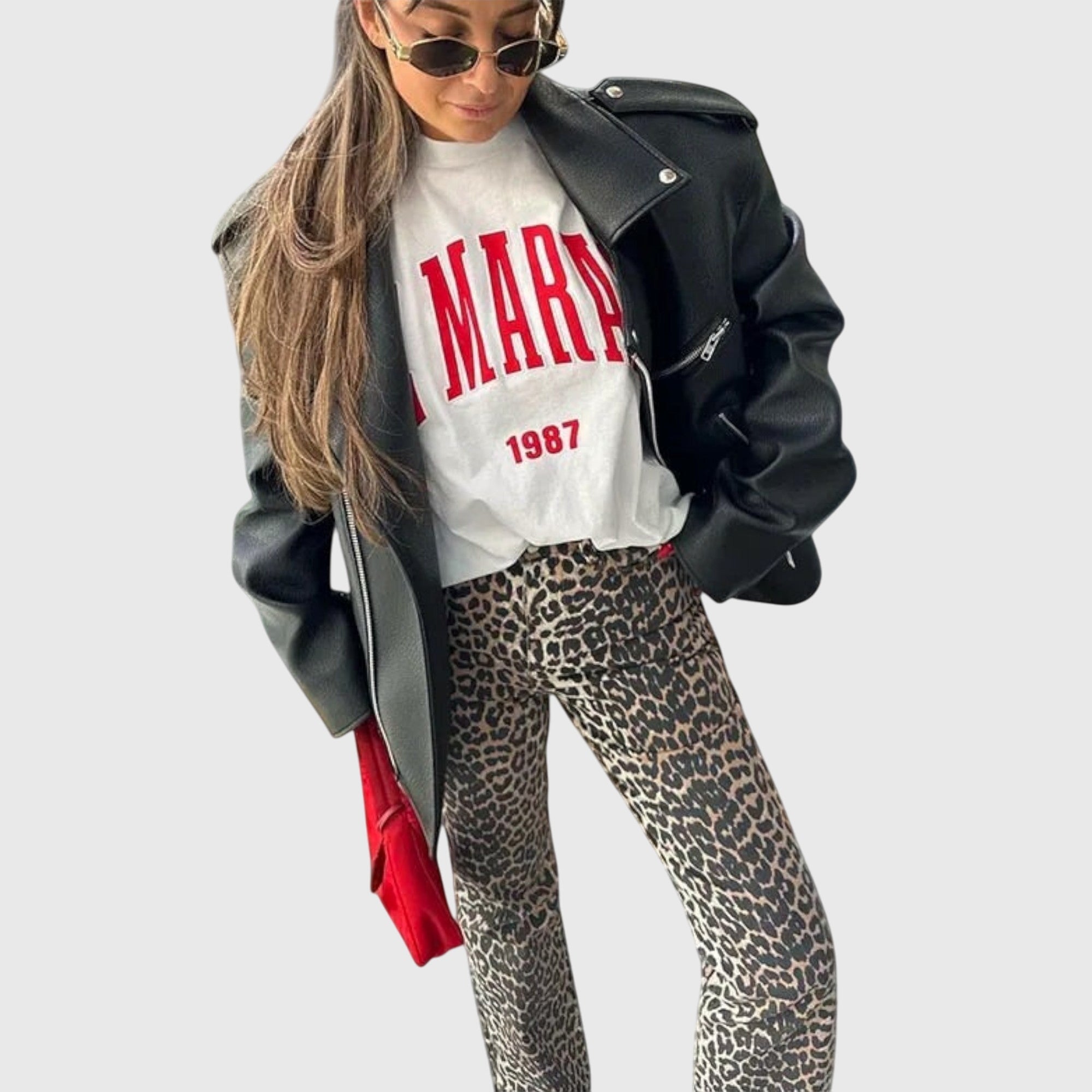 Talia | Vintage Jeans with Leopard Print