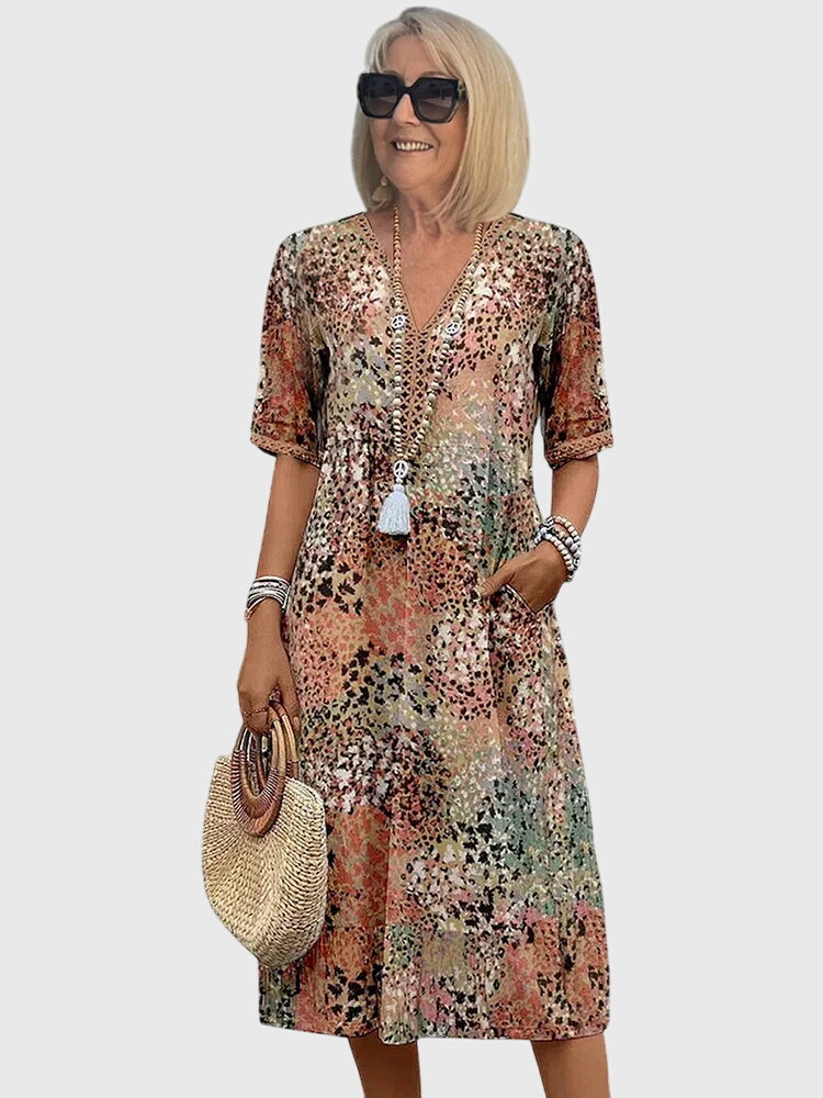 Talia | Elegant Floral Midi Dress
