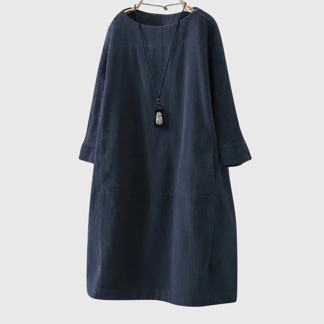Talia | Relaxed Corduroy Midi Dress
