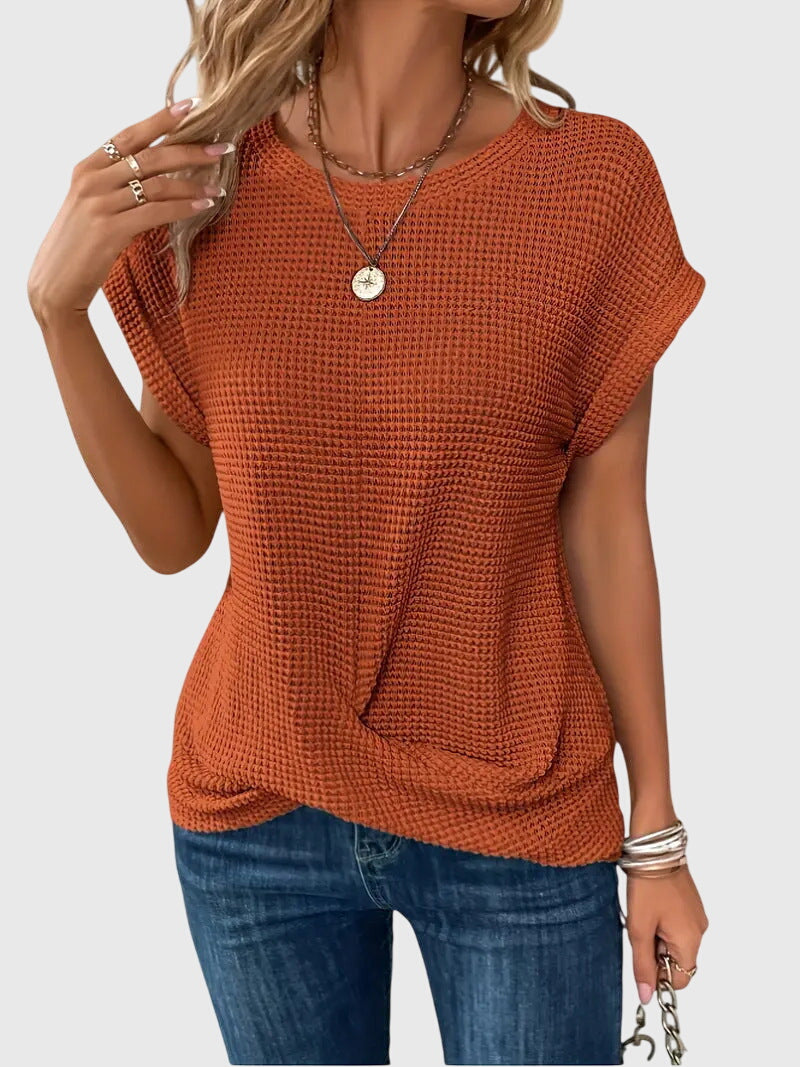 Talia | Elegant Blouse with Crew Neck