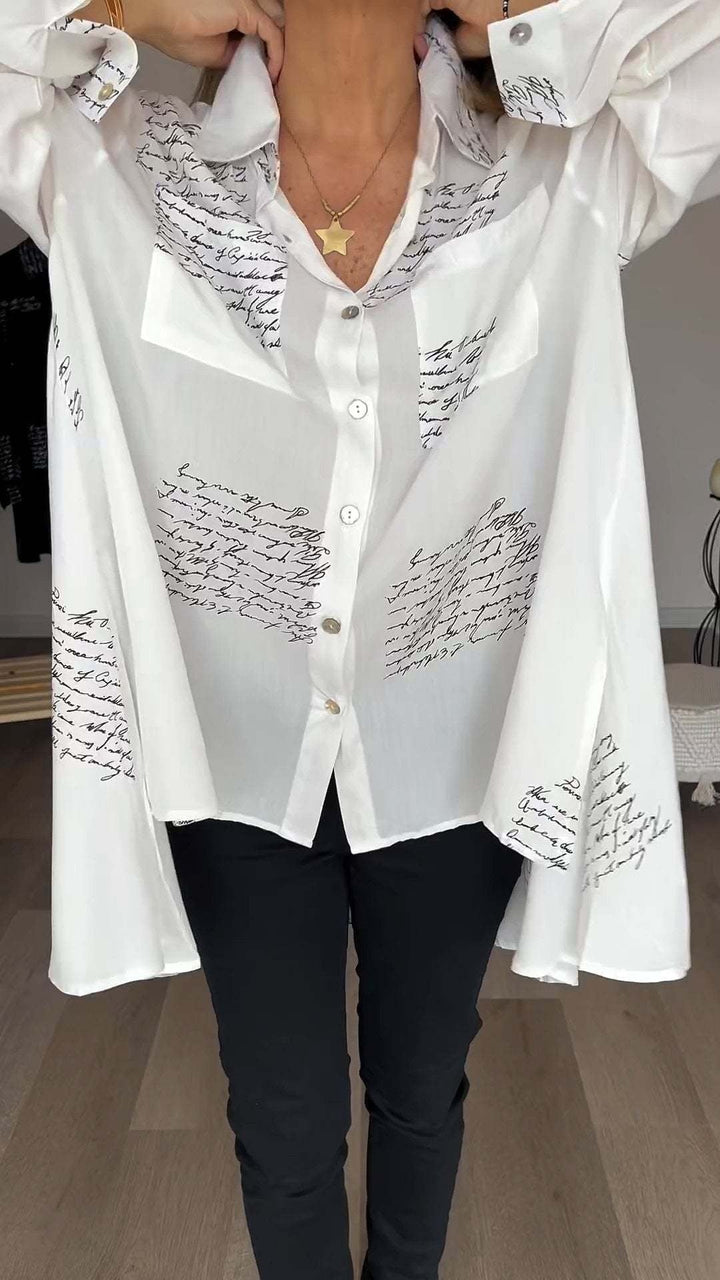 Talia | Handwritten Button-Up Shirt