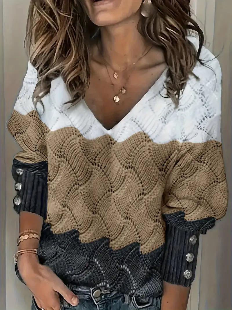 Talia | Elegant V-Neck Knitted Sweater