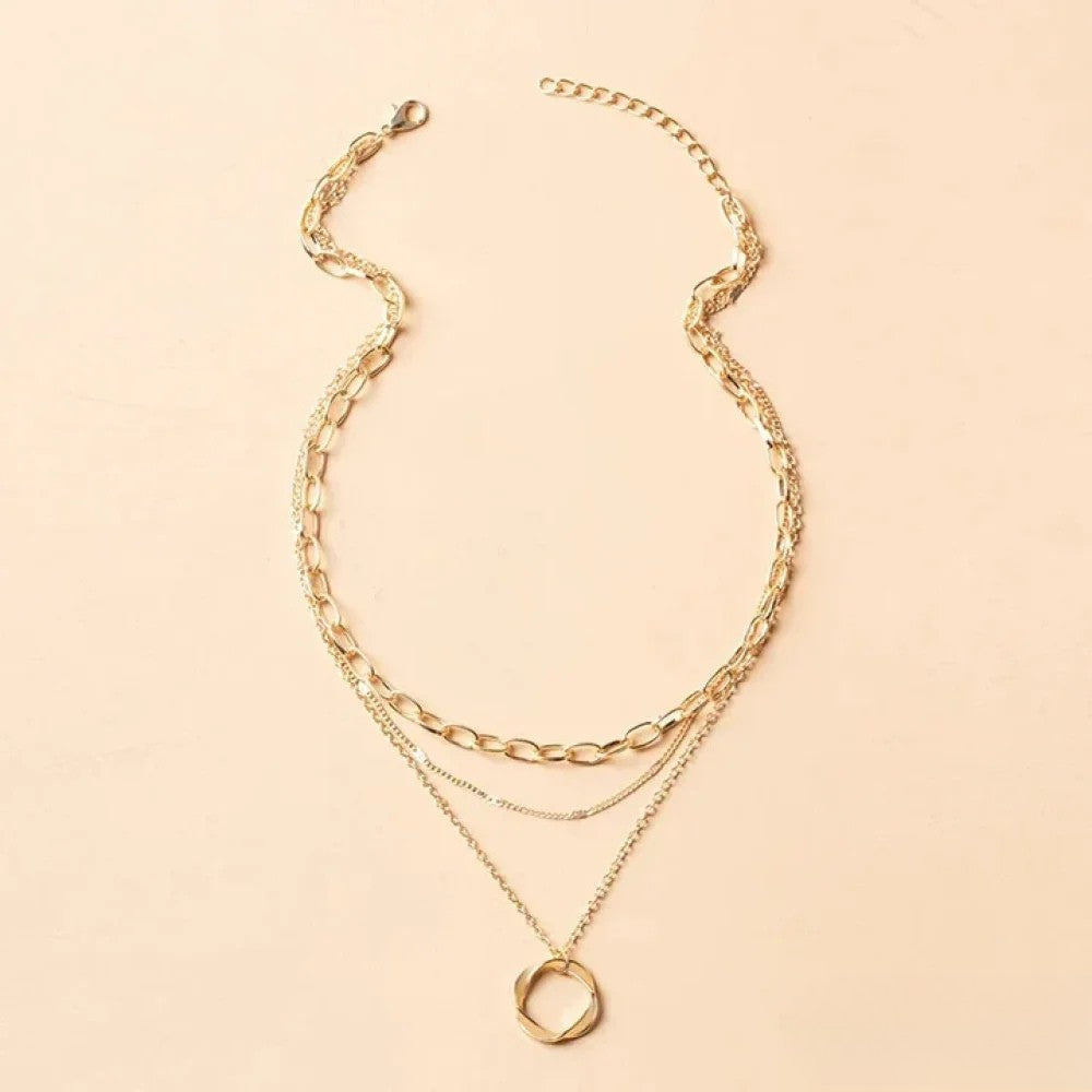 Talia | Retro Gold Layered Necklace