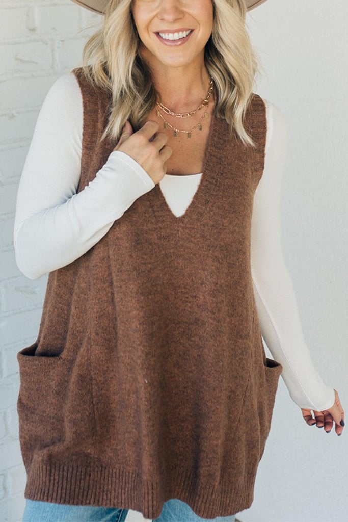 Talia | Cozy Pocket Sweater Vest