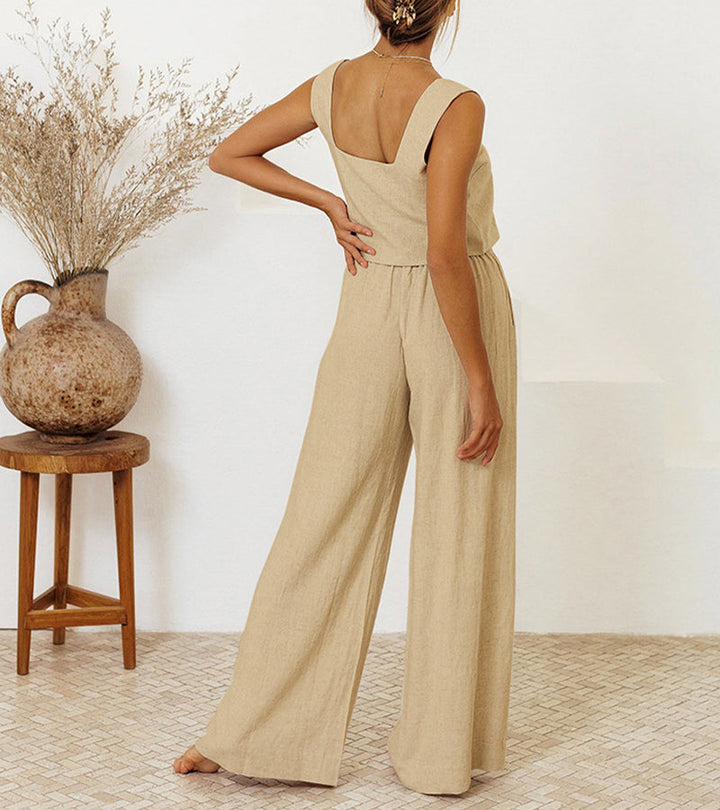 Talia | Luxe Minimalist Top & Wide-Leg Pants Set