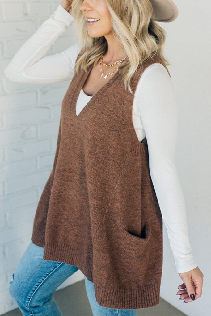 Talia | Cozy Pocket Sweater Vest