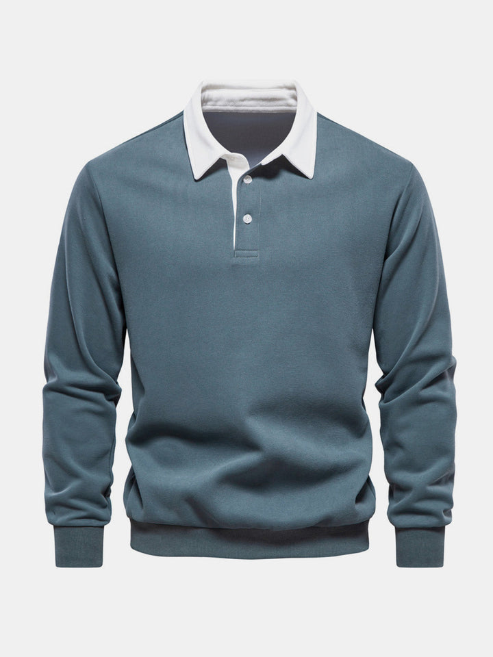 Talia | Men's Polo Collar Long Sleeve Sweatshirt