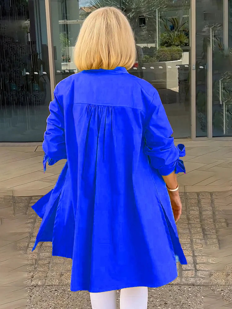 Talia | Gathered Back Cotton Shirt Jacket