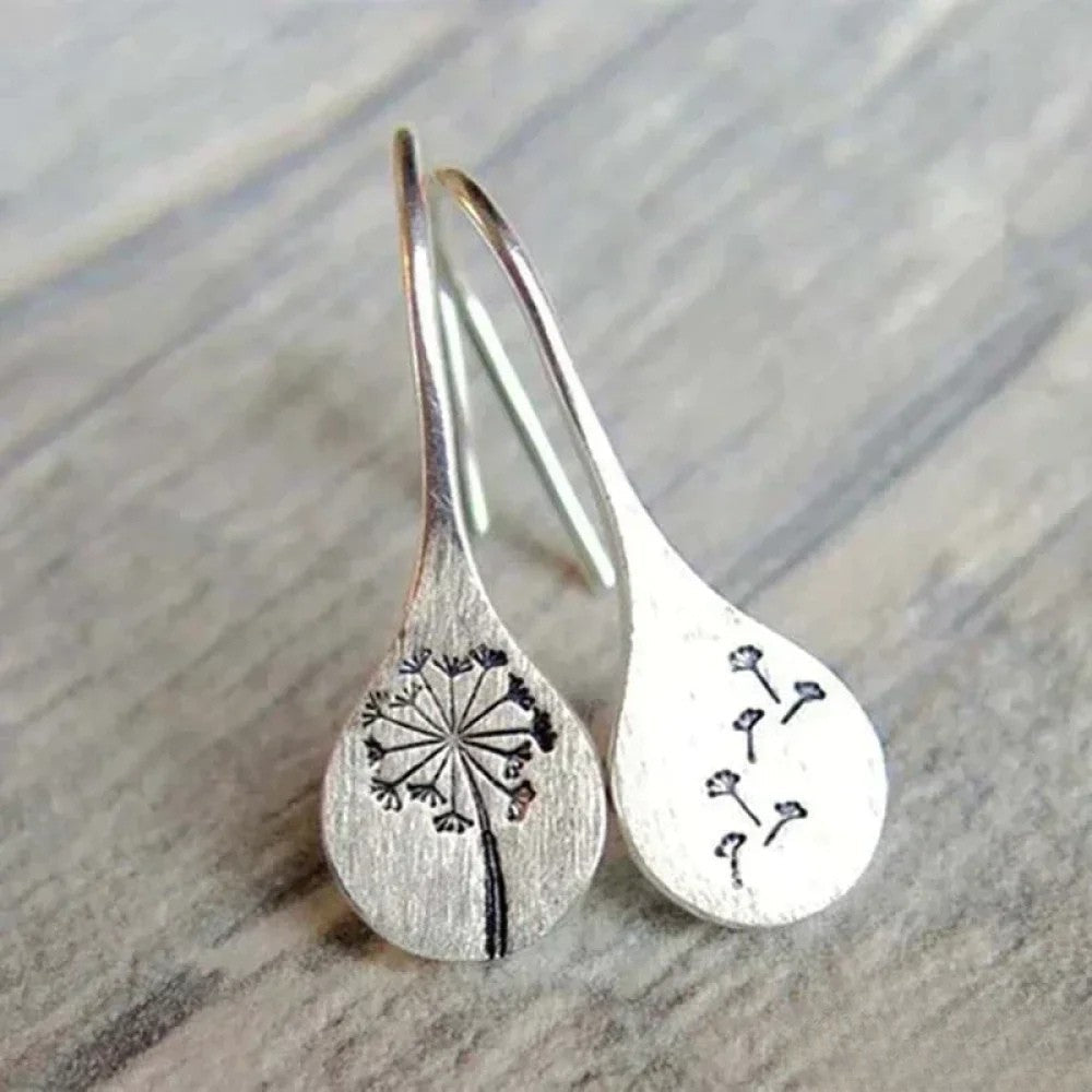 Talia | Elegant Silver Earrings in Dandelion Leaf Design