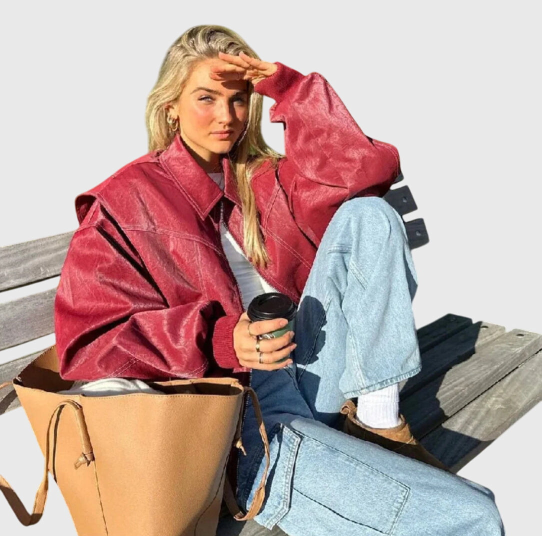 Talia | Oversized Leather Jacket