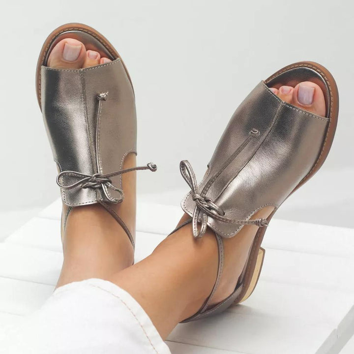 Talia | MIRETH STRAP-STYLE LEATHER SANDALS