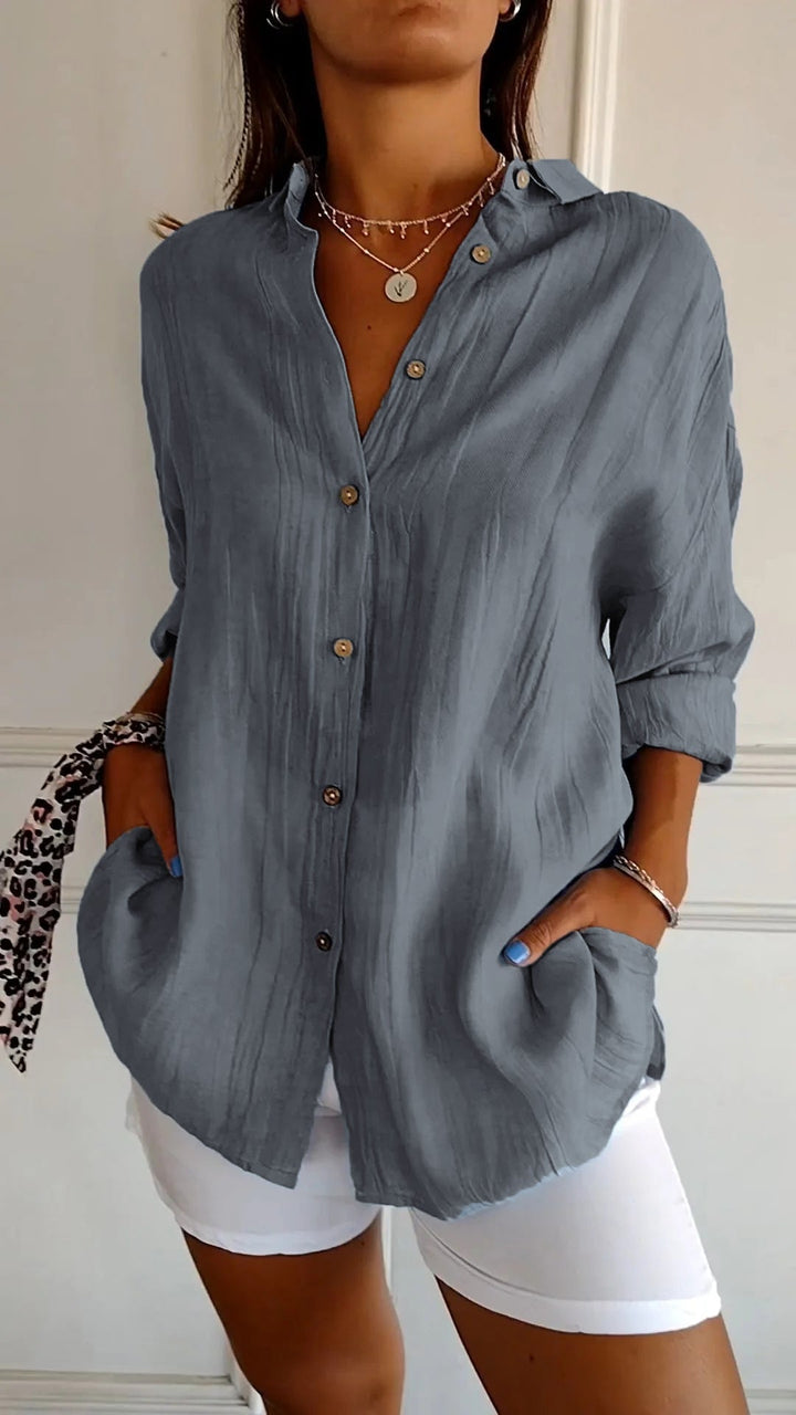 Talia | Elegant Pleated Shirt