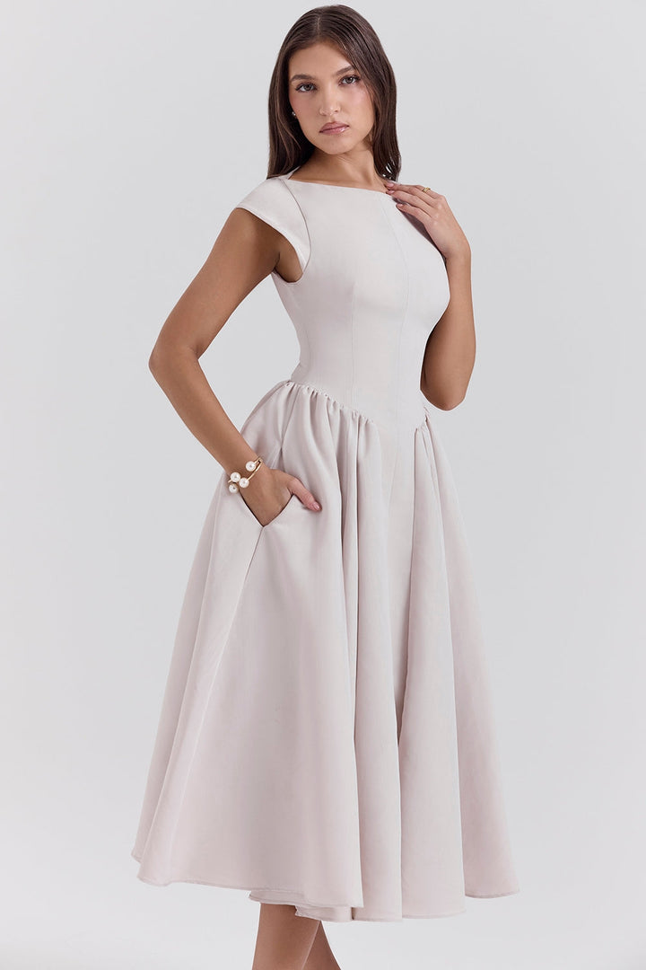Talia | LUMI BACKLESS DROPPED SHOULDER DRESS