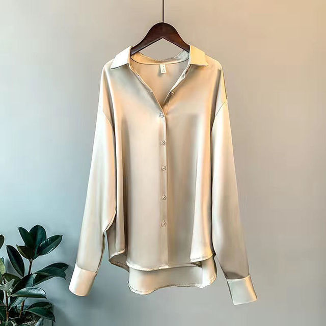 Talia | Long Sleeved Luxe Satin Blouse