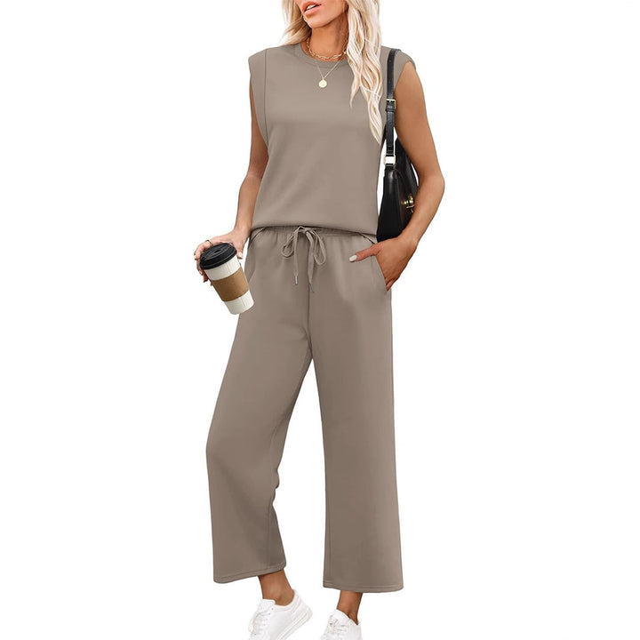 Talia | Casual Sleeveless Top & Wide Cropped Pants Set