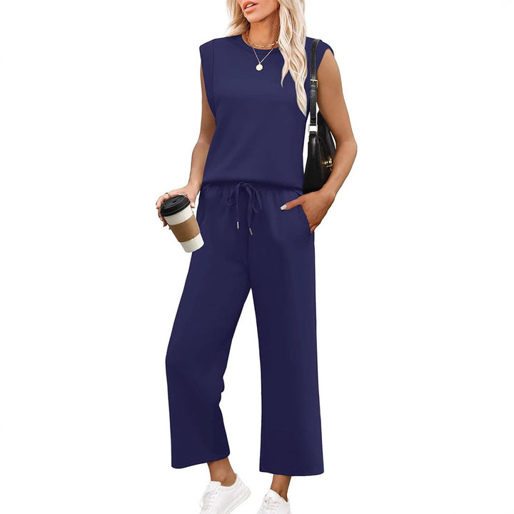 Talia | Casual Sleeveless Top & Wide Cropped Pants Set