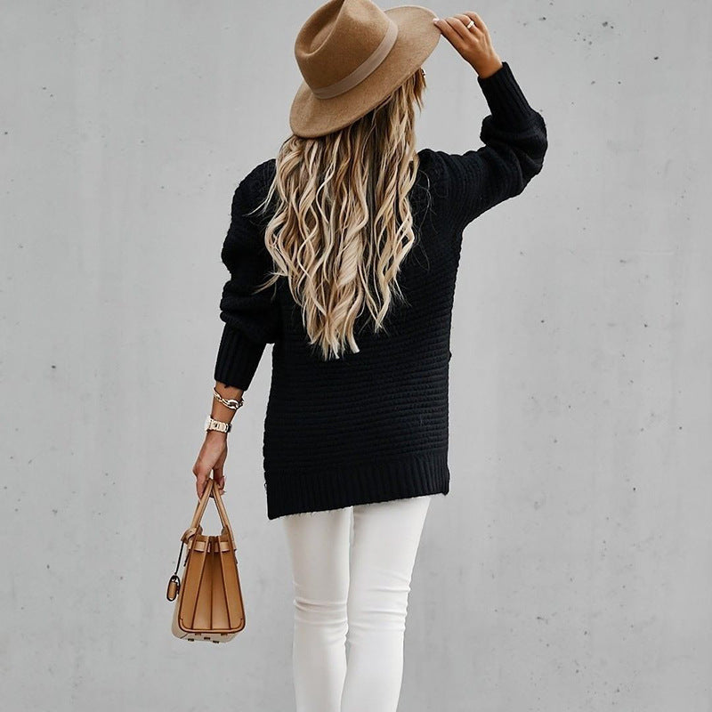 Talia | Turtleneck Side-Slit Sweater