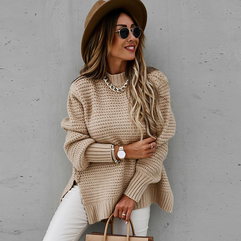Talia | Turtleneck Side-Slit Sweater